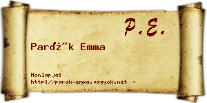 Parák Emma névjegykártya