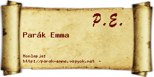 Parák Emma névjegykártya